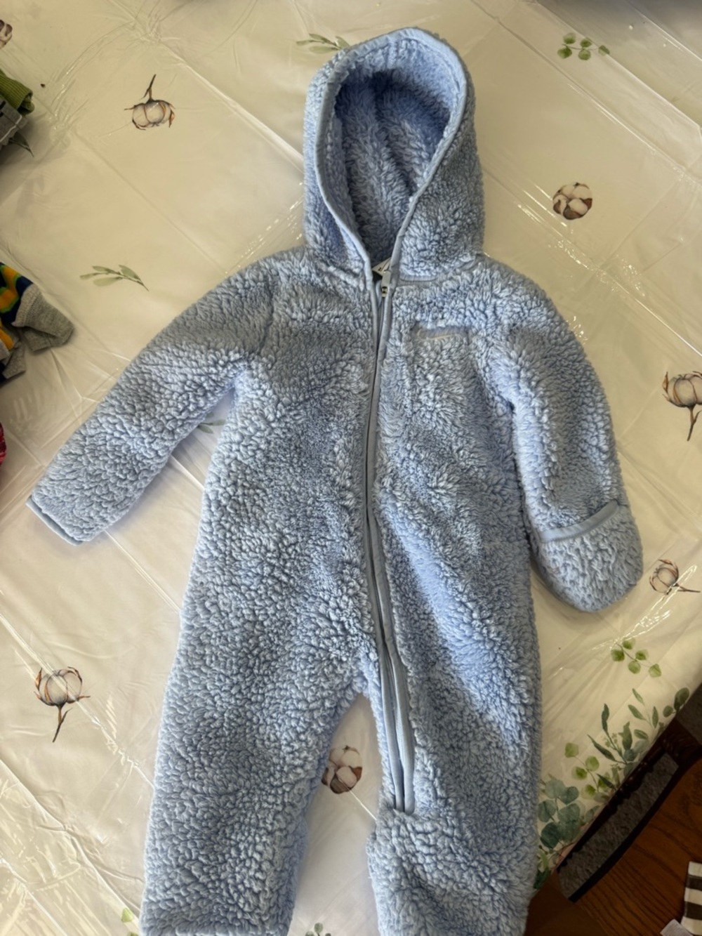 Nike Light Blue Sherpa Hooded Baby One-Piece